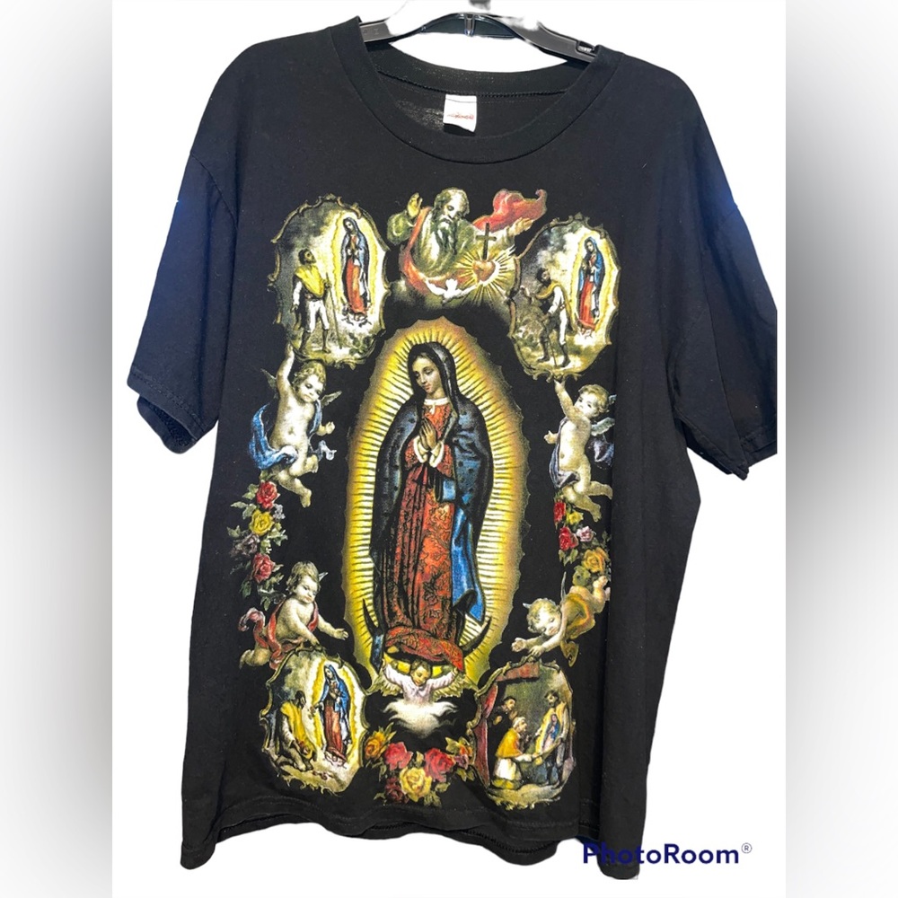 Mens lady of guadalupe / Jesus T-shirt